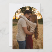 Elegante Chic Bloemen Fotoengagement Party Arch Kaart (Achterkant)