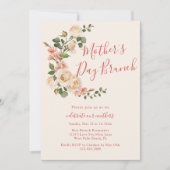 Elegante Chic Bloemenboog Rozen Moederdag Brunch Kaart (Voorkant)