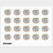 Elegante Chic Bloemige Bruiloft Ronde Sticker (Vel)