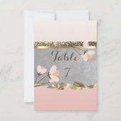 Elegante chic bloemkaart voor de tafel kaart (Achterkant)