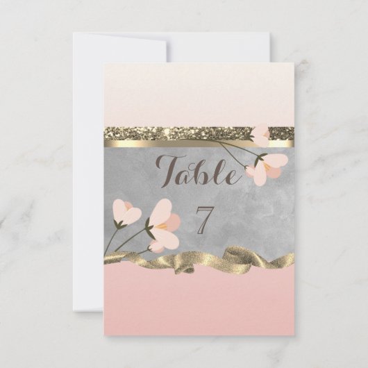 Elegante chic bloemkaart voor de tafel kaart (Achterkant)