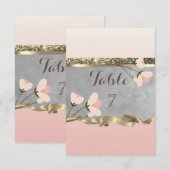 Elegante chic bloemkaart voor de tafel kaart (Voorkant / Achterkant)