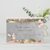 Elegante chic bloemrijke RSVP Kaart (Staand voorkant)