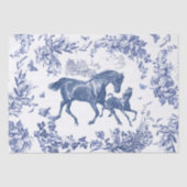 Elegante  Chic Blue Horse Bloementoilet Tissuepapier (Voorkant)