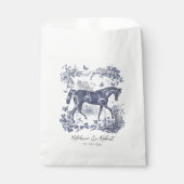 Elegante  Chic Blue Horse Toile Wedding Bedankzakje (Voorkant)