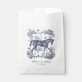 Elegante  Chic Blue Horse Toile Wedding Bedankzakje