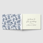 Elegante  Chic Blue Horse Toile Wedding Gastenboek (Volledig)