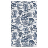 Elegante  Chic Blue Horse Toile Wedding Klein Cadeauzakje (Achterkant)