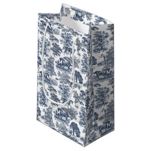 Elegante  Chic Blue Horse Toile Wedding Klein Cadeauzakje