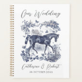 Elegante  Chic Blue Horse Toile Wedding Planner (Voorkant)