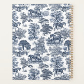 Elegante Chic Blue Horse Toile Wedding Planner (Achterkant)