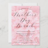 Elegante Chic Blush Pink Flower Moederdag Brunch Kaart (Voorkant)