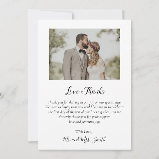 Elegante Chic Blush Roze 6 foto collage bruiloft Bedankkaart (Achterkant)