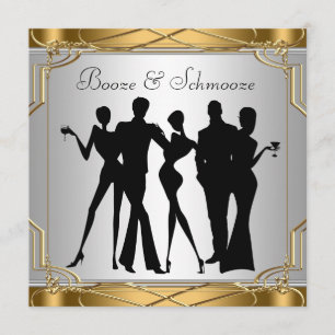 Elegante Chic Booze en Schmooze Uitnodigingen