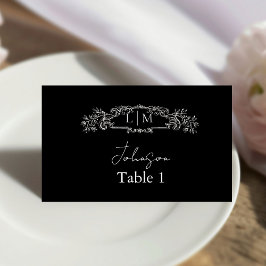 Elegante & Chic botanische kam bruiloft Plaatskaartje