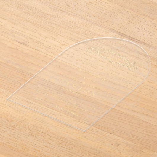 Elegante & Chic botanische kam monogram bruiloft Acryl Uitnodigingen (Laagn)