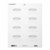 Elegante & Chic botanische kam monogram bruiloft Etiket (Full Sheet)