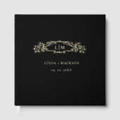 Elegante & Chic botanische kam monogram bruiloft Gastenboek (Voorkant)