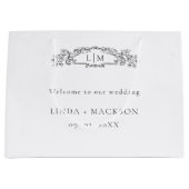 Elegante & Chic botanische kam monogram bruiloft Groot Cadeauzakje (Voorkant)