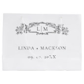 Elegante & Chic botanische kam monogram bruiloft Groot Cadeauzakje (Achterkant)