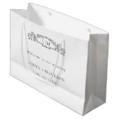 Elegante & Chic botanische kam monogram bruiloft Groot Cadeauzakje (Voorkant Gekanteld)