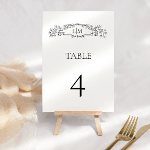 Elegante & Chic botanische kam monogram bruiloft Kaart