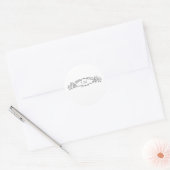 Elegante & Chic botanische kam monogram bruiloft Ronde Sticker (Envelop)