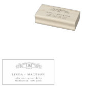 Elegante & Chic botanische kam monogram bruiloft Rubberstempel (Gestempeld)