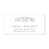 Elegante & Chic botanische kam monogram bruiloft Rubberstempel (Afrduk)