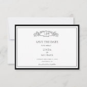 Elegante & Chic botanische kam monogram bruiloft Save The Date (Voorkant)