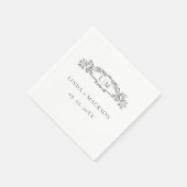 Elegante & Chic botanische kam monogram bruiloft Servet (Hoek)