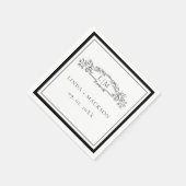 Elegante & Chic botanische kam monogram bruiloft Servet (Hoek)