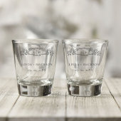 Elegante & Chic botanische kam monogram bruiloft Shot Glas