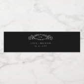 Elegante & Chic botanische kam monogram bruiloft Waterfles Etiket (Enkel label)