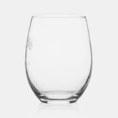 Elegante & Chic botanische kam monogram bruiloft Wijnglas Zonder Voet (Links)