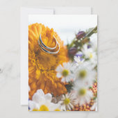 Elegante chic botanische zonnebloem bloemige Huwel Kaart (Achterkant)