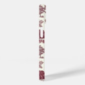 Elegante  Chic Bourgondische Horse Toile Case-Mate iPhone Case (Achterkant / Rechts)