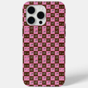 Elegante Chic Brown Plaid & Beer iPhone 15 Pro Max Hoesje