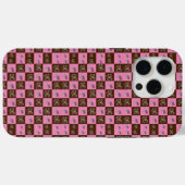 Elegante Chic Brown Plaid & Beer Case-Mate iPhone Case (Achterkant (horizontaal))