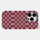 Elegante Chic Brown Plaid & Beer Case-Mate iPhone Case (Achterkant (horizontaal))