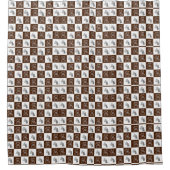 Elegante Chic Brown Plaid & Beer Douchegordijn (Voorkant)