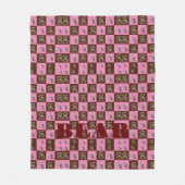 Elegante Chic Brown Plaid & Beer Fleece Deken (Voorkant)