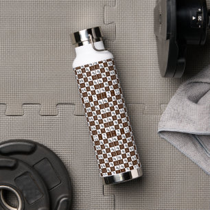 Elegante Chic Brown Plaid & Beer Waterfles