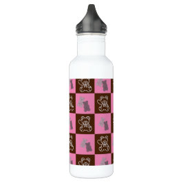 Elegante Chic Brown Plaid & Beer Waterfles