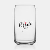 Elegante Chic Bruid Red Heart Wedding Bachelorette Blikvorm Glas (Achterkant)