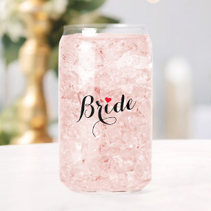 Elegante Chic Bruid Red Heart Wedding Bachelorette Blikvorm Glas