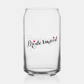 Elegante Chic bruidsmeisje hart bruiloft Bachelore Blikvorm Glas (Voorkant)