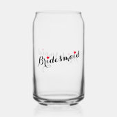 Elegante Chic bruidsmeisje hart bruiloft Bachelore Blikvorm Glas (Achterkant)