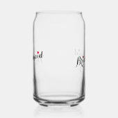 Elegante Chic bruidsmeisje hart bruiloft Bachelore Blikvorm Glas (Links)