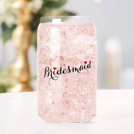 Elegante Chic bruidsmeisje hart bruiloft Bachelore Blikvorm Glas